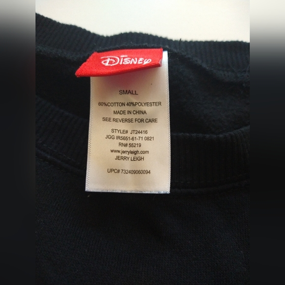 Disney Women's Black Sweatshirt Size S Holiday Mickey Mouse Fleece Pullover - Picture 4 of 10
